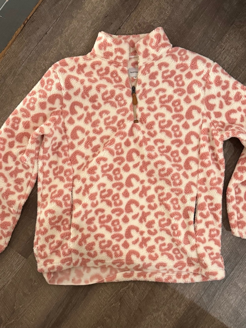 Heath Ceramics Pink Leopard Sherpa Zip Pullover Size Women’s Medium